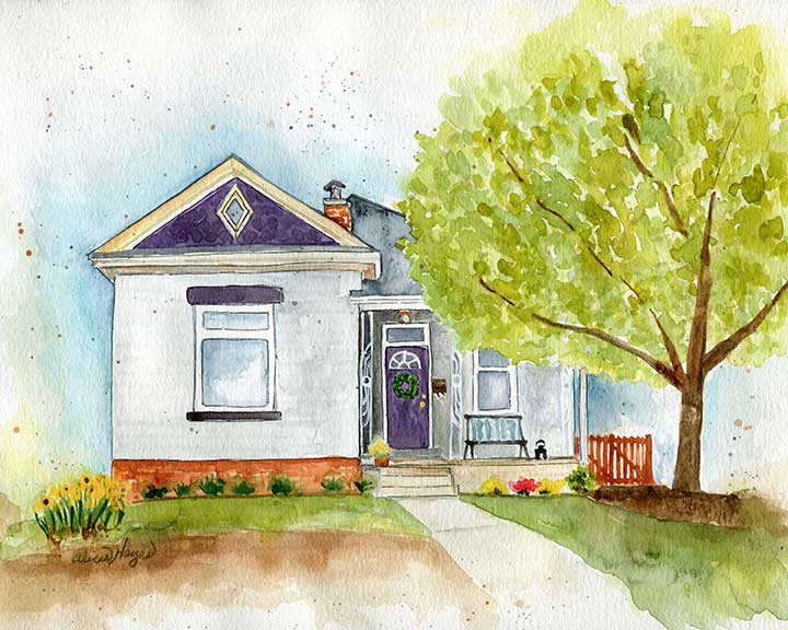 Custom Watercolor House Portrait from Photo – Hand Painted Personalized Home Art